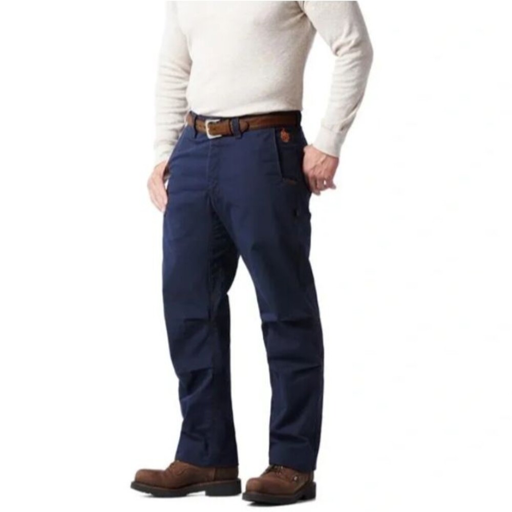 Justin Flame Resistant Ripstop Pants Size 30x32 Navy CAT2 Straight Leg Workwear